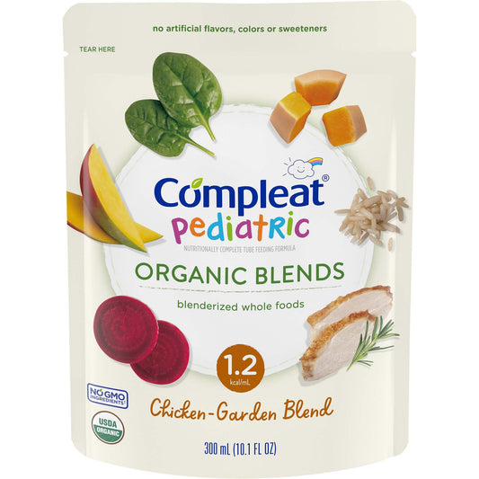 Compleat Pediatric Organic Blends Chicken-Garden 10.1 oz pouch, front