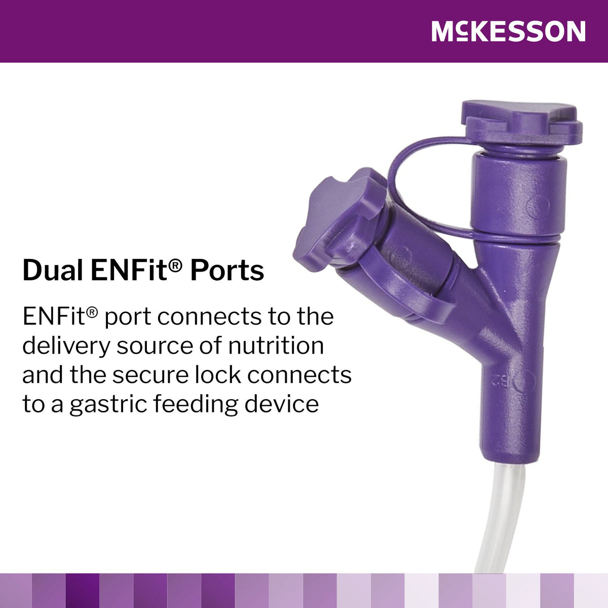 ENFit Y-port on McKesson enteral feeding extension set