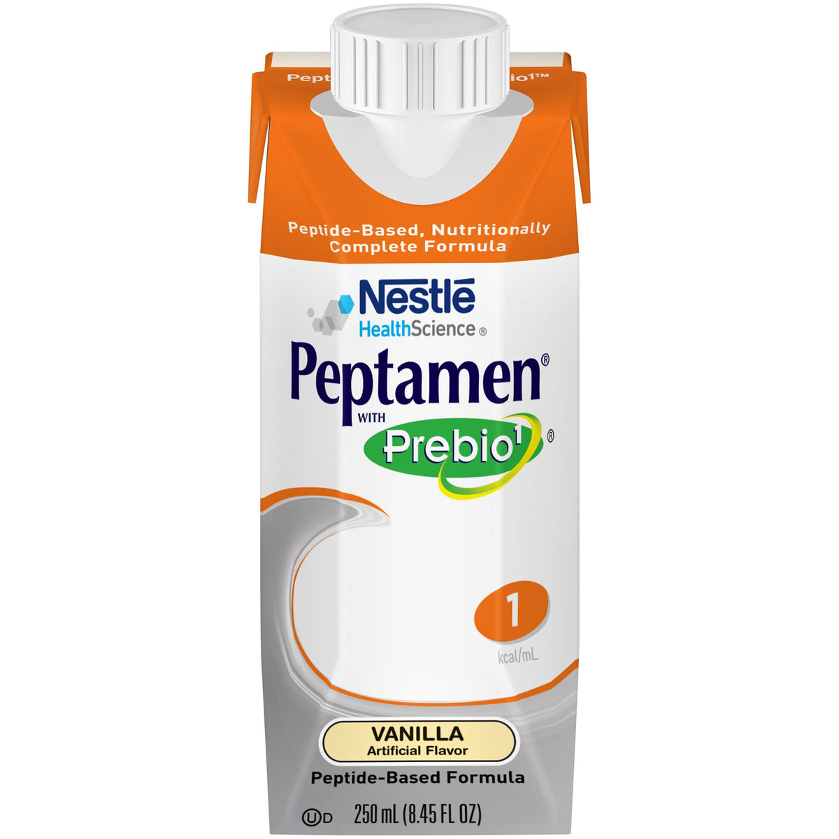 Peptamen with Prebio1 vanilla 250 mL carton, front