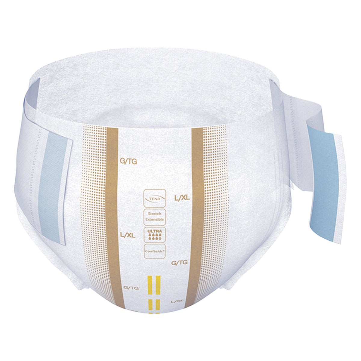 TENA ProSkin Stretch Ultra adult brief shown flat, front view