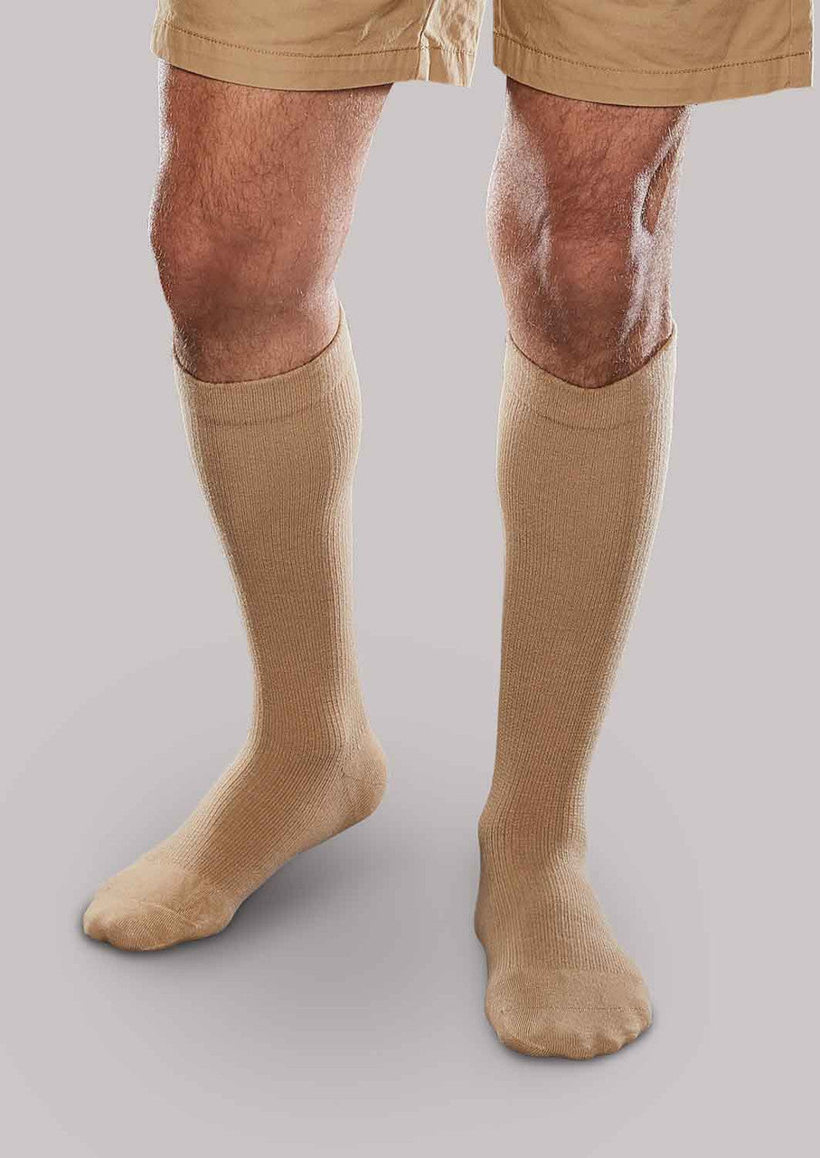 Core-Spun moderate support compression socks in khaki
