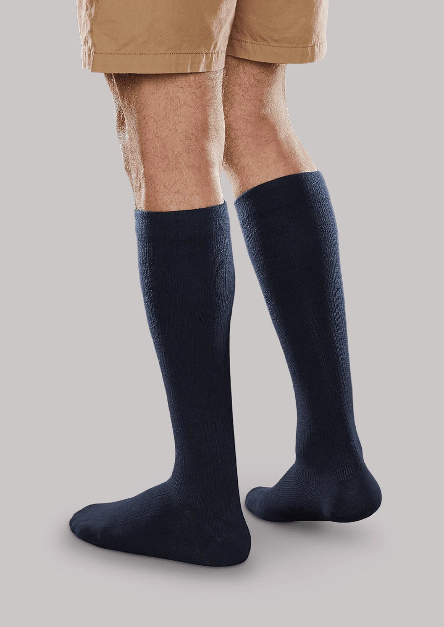 Core-Spun 15-20 mmHg mild support compression socks in navy