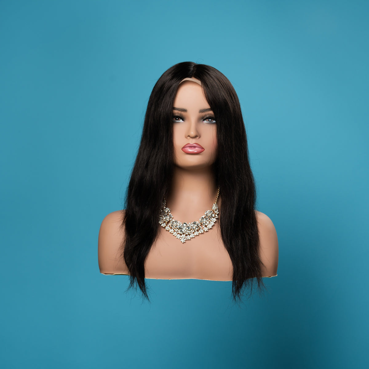 Natasha medical wig, 14 inch straight natural brown, front view