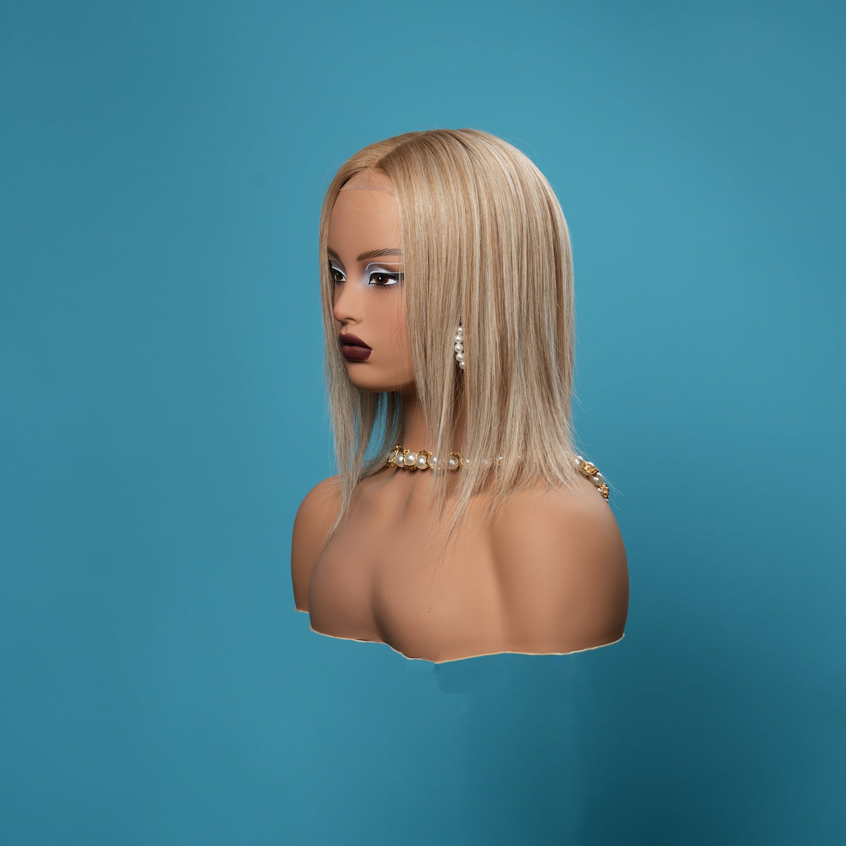 Kendall medical wig, side view