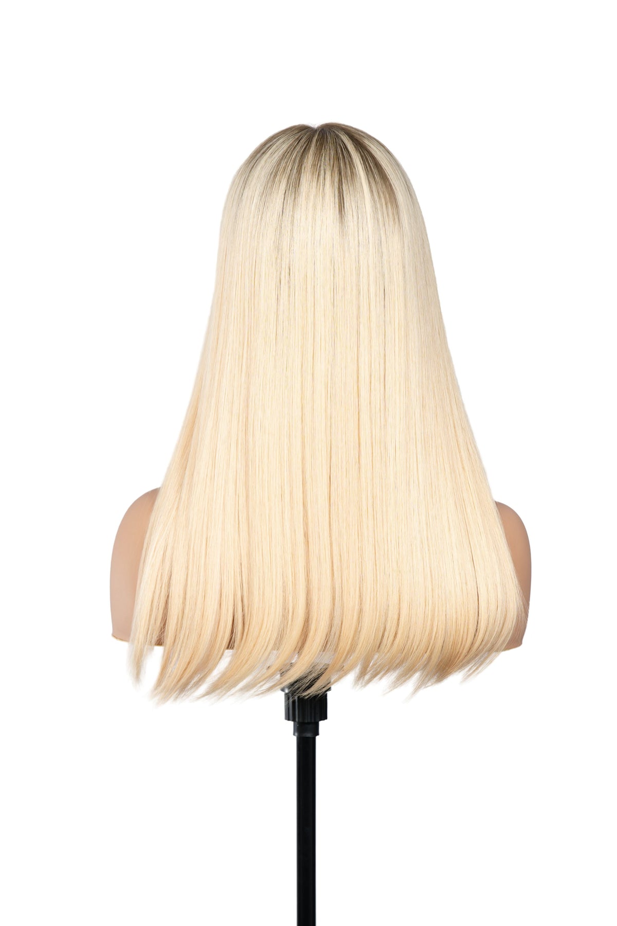 May silk top medical wig, back view